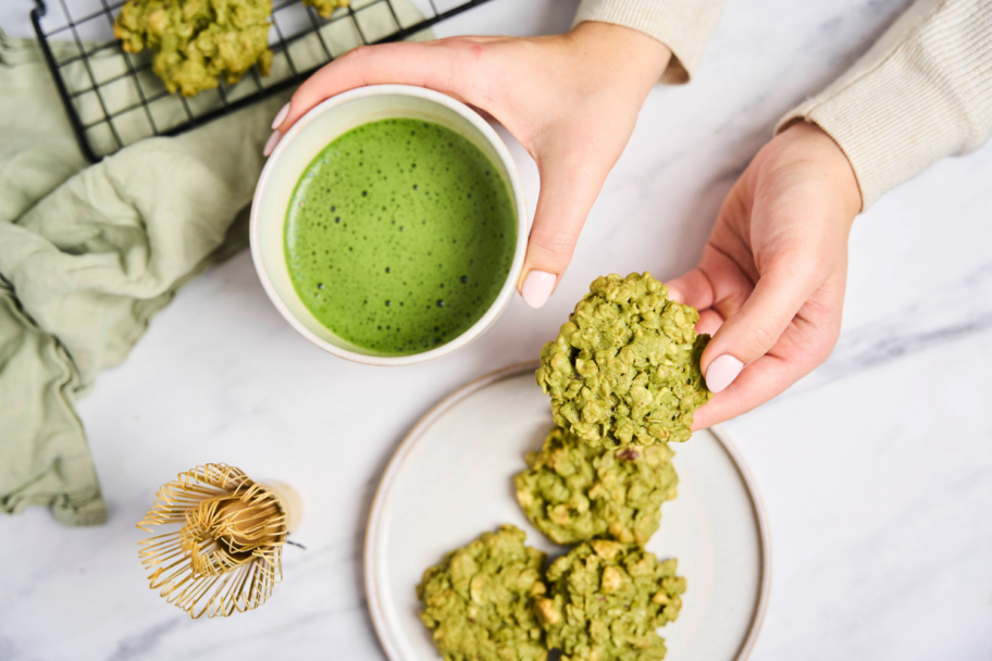 ciasteczka owsiane z matchą