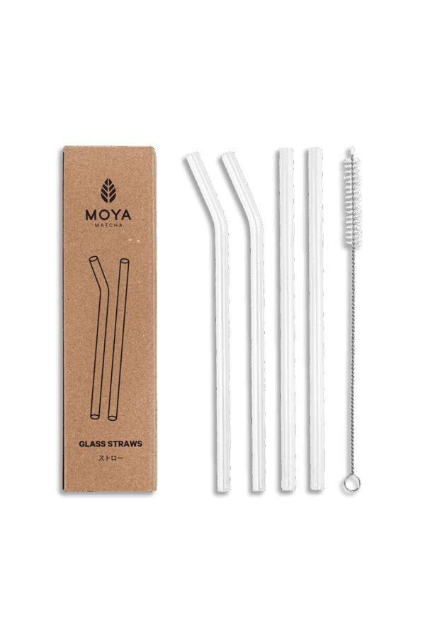 Szklane słomki do matchy
